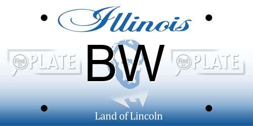 BW Illinois License Plate