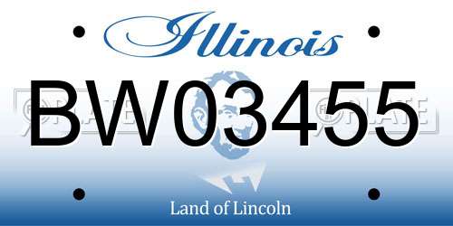 BW03455 Illinois License Plate