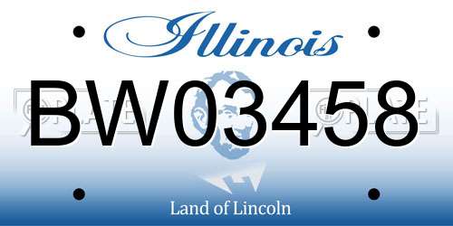 BW03458 Illinois License Plate