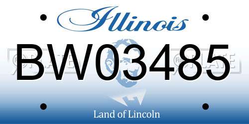 BW03485 Illinois License Plate