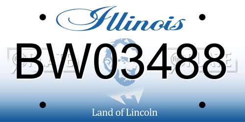 BW03488 Illinois License Plate