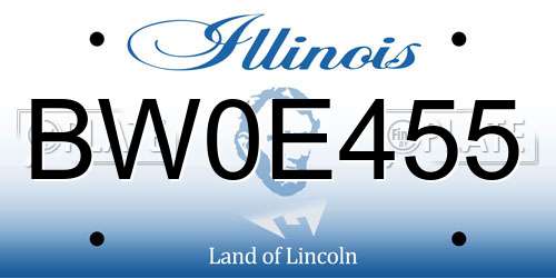 BW0E455 Illinois License Plate
