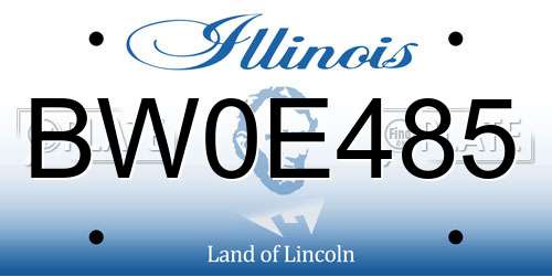 BW0E485 Illinois License Plate