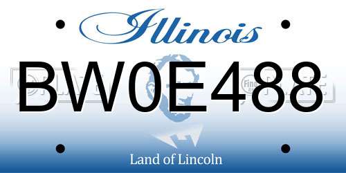BW0E488 Illinois License Plate