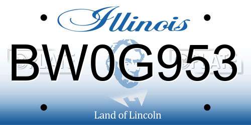 BW0G953 Illinois License Plate
