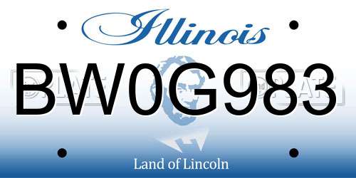 BW0G983 Illinois License Plate