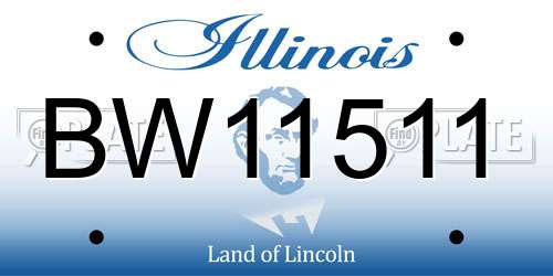 BW11511 Illinois License Plate