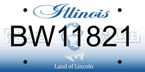 BW11821 Illinois License Plate