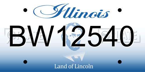 BW12540 Illinois License Plate