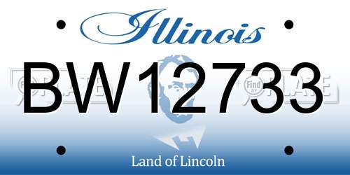 BW12733 Illinois License Plate