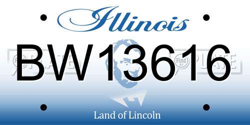 BW13616 Illinois License Plate