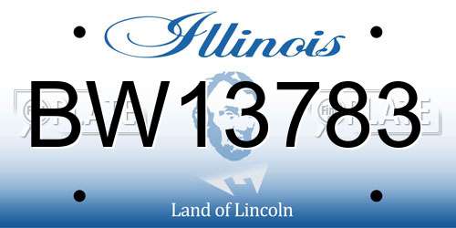 BW13783 Illinois License Plate