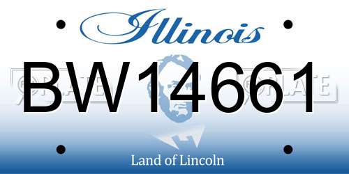 BW14661 Illinois License Plate