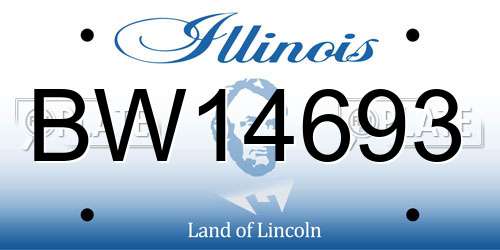 BW14693 Illinois License Plate