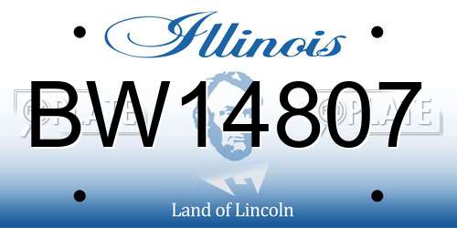 BW14807 Illinois License Plate