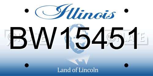 BW15451 Illinois License Plate