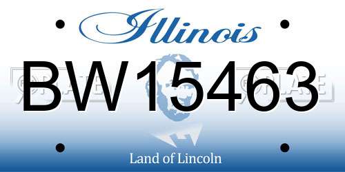 BW15463 Illinois License Plate