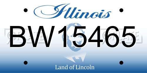 BW15465 Illinois License Plate