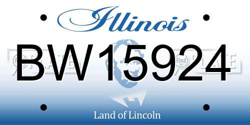 BW15924 Illinois License Plate
