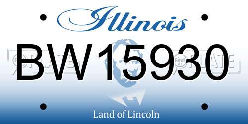 BW15930 Illinois License Plate