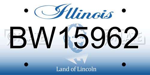BW15962 Illinois License Plate