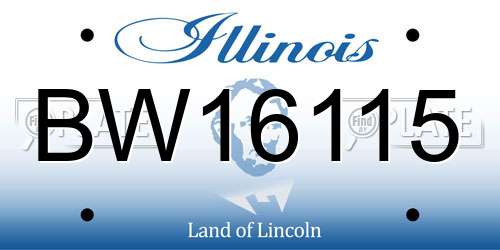 BW16115 Illinois License Plate