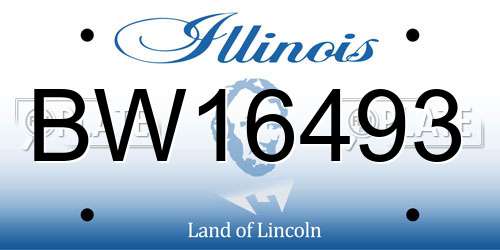BW16493 Illinois License Plate