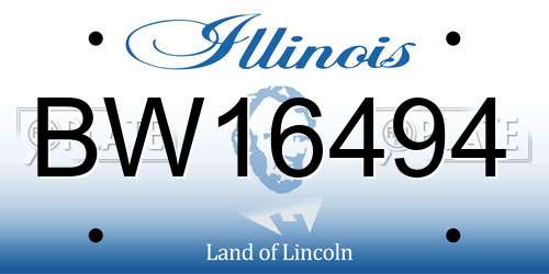 BW16494 Illinois License Plate