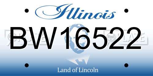BW16522 Illinois License Plate