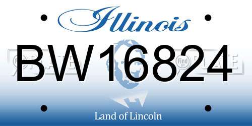 BW16824 Illinois License Plate
