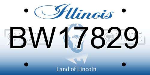 BW17829 Illinois License Plate