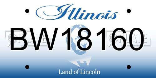 BW18160 Illinois License Plate