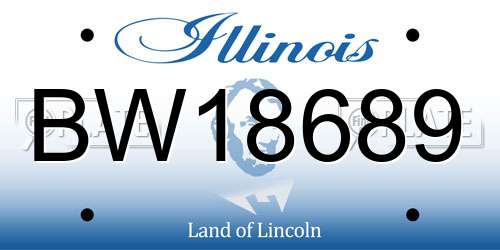 BW18689 Illinois License Plate