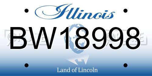BW18998 Illinois License Plate