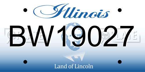 BW19027 Illinois License Plate