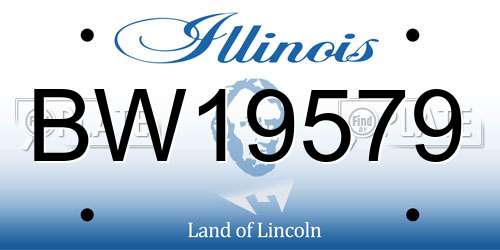 BW19579 Illinois License Plate