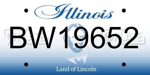 BW19652 Illinois License Plate