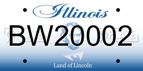 BW20002 Illinois License Plate