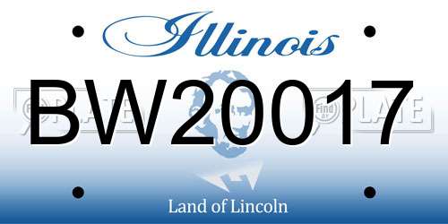 BW20017 Illinois License Plate
