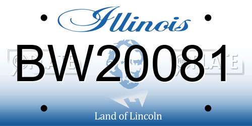 BW20081 Illinois License Plate