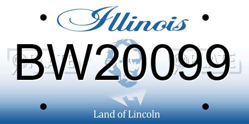 BW20099 Illinois License Plate