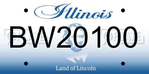 BW20100 Illinois License Plate