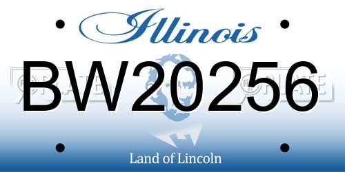 BW20256 Illinois License Plate