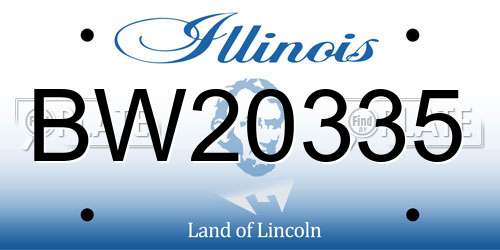 BW20335 Illinois License Plate
