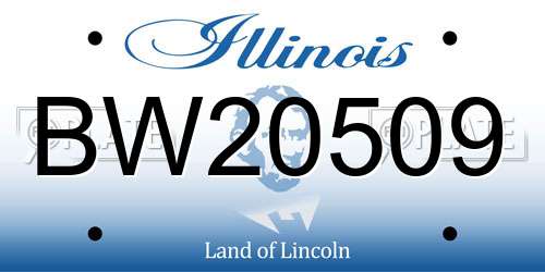BW20509 Illinois License Plate