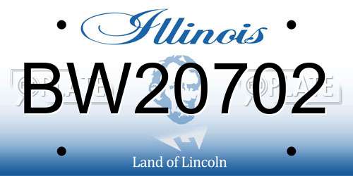 BW20702 Illinois License Plate