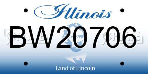 BW20706 Illinois License Plate