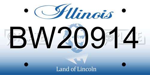 BW20914 Illinois License Plate