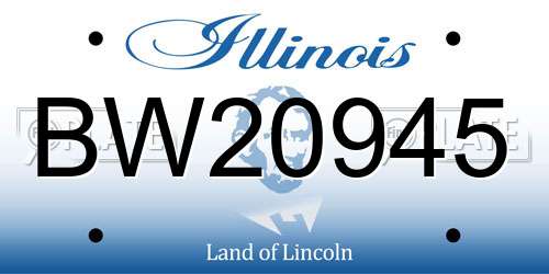 BW20945 Illinois License Plate