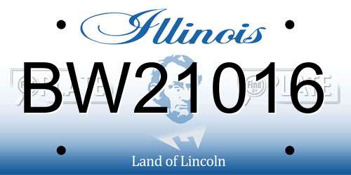 BW21016 Illinois License Plate
